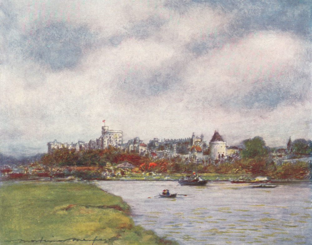 'Windsor Castle' by Mortimer Menpes. Windsor 1906 old antique print picture